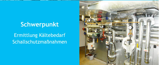 Schwerpunkt Ermittlung KältebedarfSchallschutzmaßnahmen