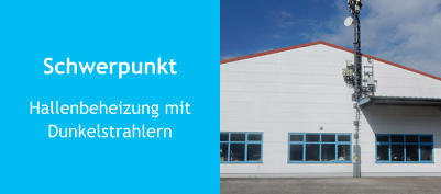 Schwerpunkt Hallenbeheizung mitDunkelstrahlern