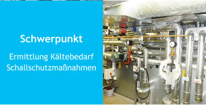 Schwerpunkt Ermittlung KältebedarfSchallschutzmaßnahmen